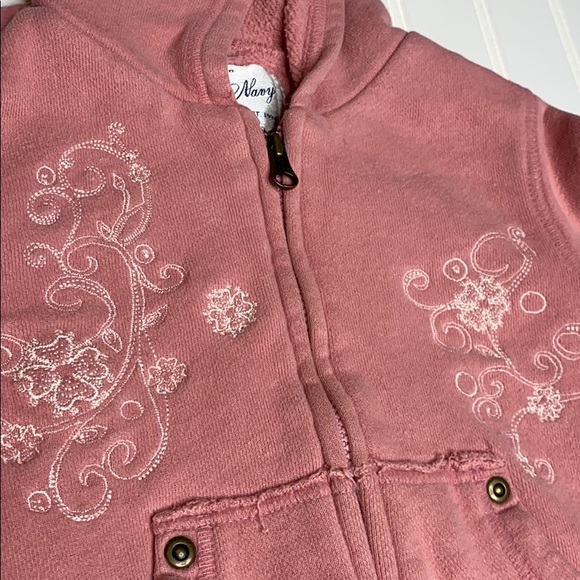 Dusty rose embroidered hoodie - Picture 1 of 4